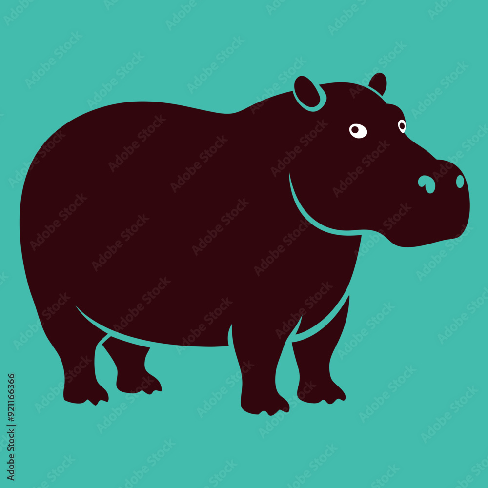 Obraz premium Hippopotamus silhouette vector art Illustration