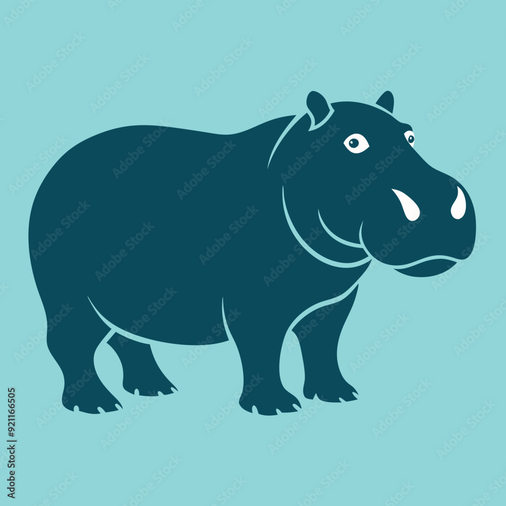 Obraz premium Hippopotamus silhouette vector art Illustration