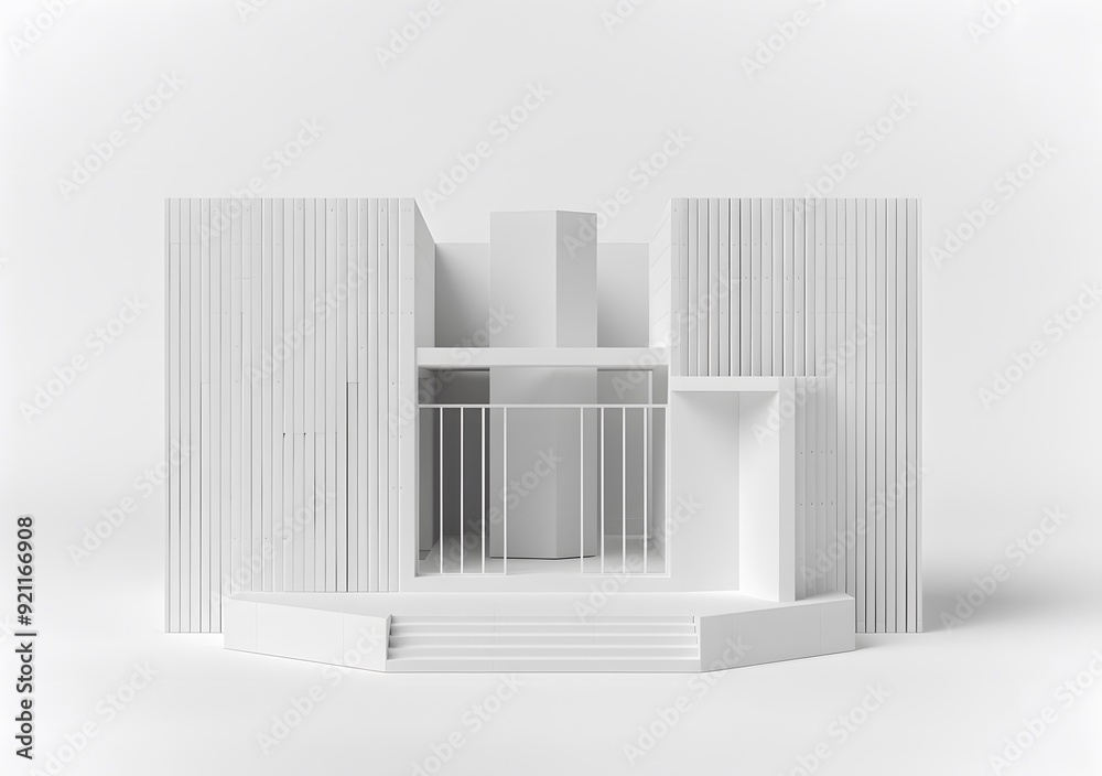 Minimalist White 3D Model of Modern House Minimalist White 3D Model of Modern House