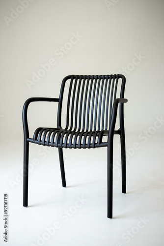 a black chair in a white background