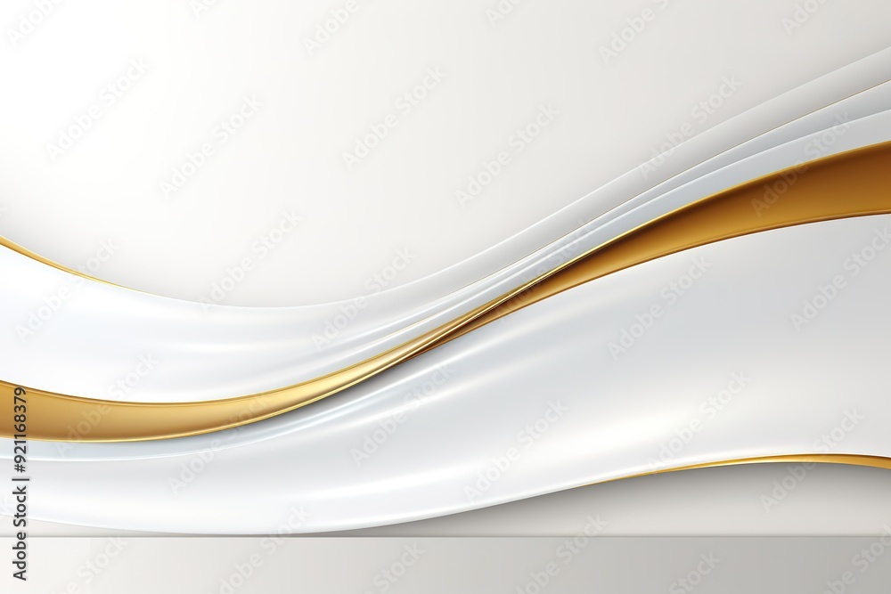 Abstract white and gold wavy background. Abstract white and gold wavy background.