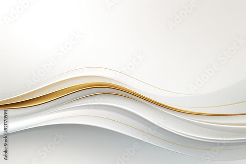 Abstract white and gold wavy background.