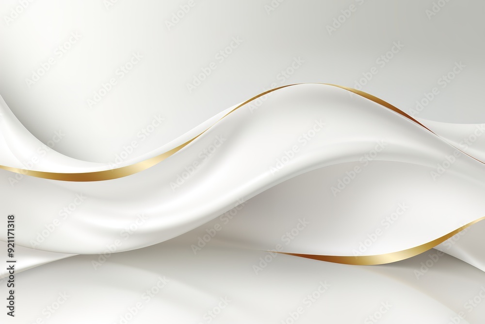 Abstract white and gold wavy background. Abstract white and gold wavy background.