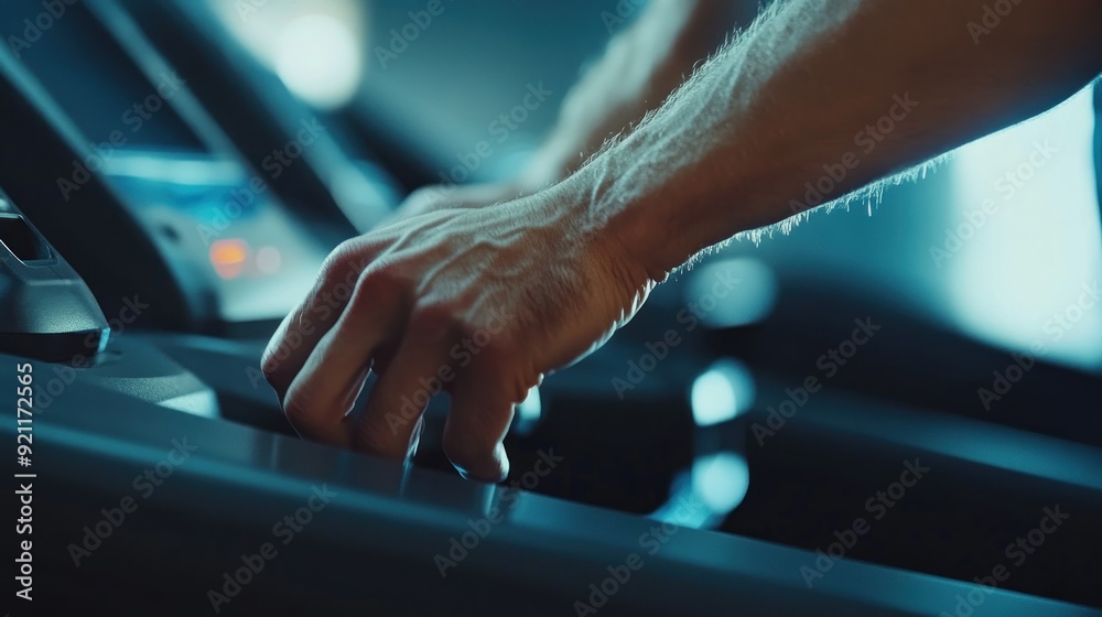 Close-up of Hands on Treadmill Close-up of Hands on Treadmill