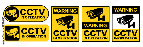 Security Camera or cctv sign, logo, badge, icon, sticker, label, emblem, stamp, symbol, black, line, flat vector, isolated illustration. Security Camera or cctv for street, home and building concept.