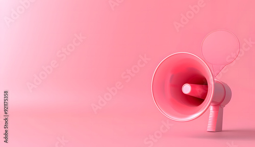 megaphone with Speech bubble 3d illustration design