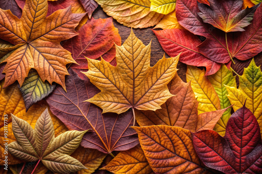 Vibrant Autumn Leaves in a Natural Composition