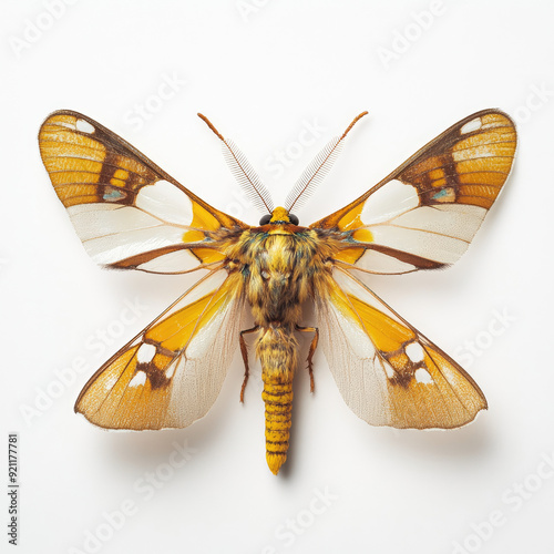 Clearwing Moth Close-Up: Butterfly-Like Appearance in High Detail photo