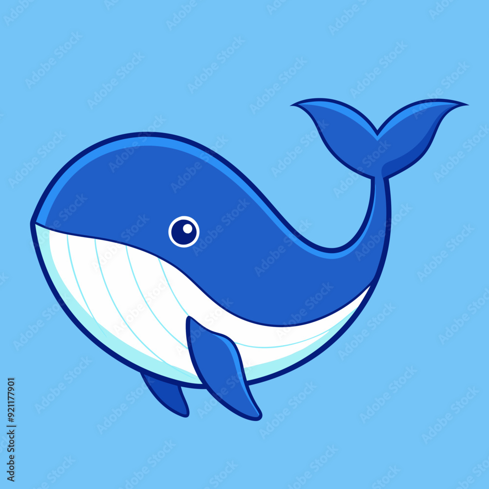 Naklejka premium Whale fish icon vector art Illustration
