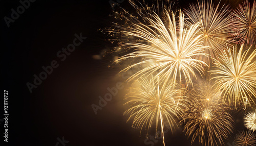 dazzling gold and white fireworks with copy space beauty for the new year