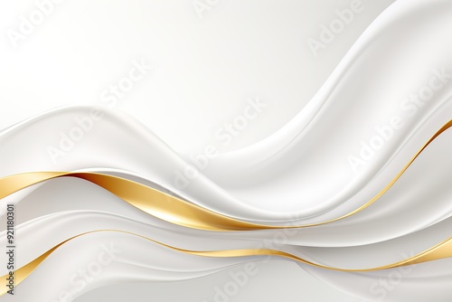 Abstract white and gold wavy background.