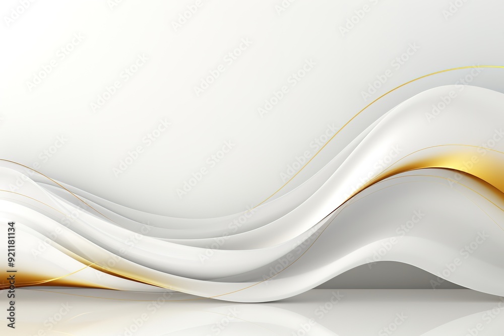 Abstract white and gold wavy background. Abstract white and gold wavy background.