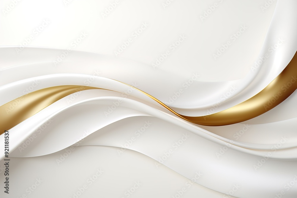 Abstract white and gold wavy background. Abstract white and gold wavy background.