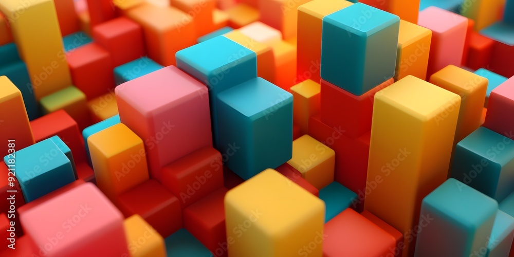 Obraz premium Colorful Abstract 3D Cubes Background