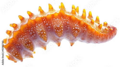 Highly Detailed Sea Cucumber Apostichopus japonicus Stichopus chloronotus on White Background photo