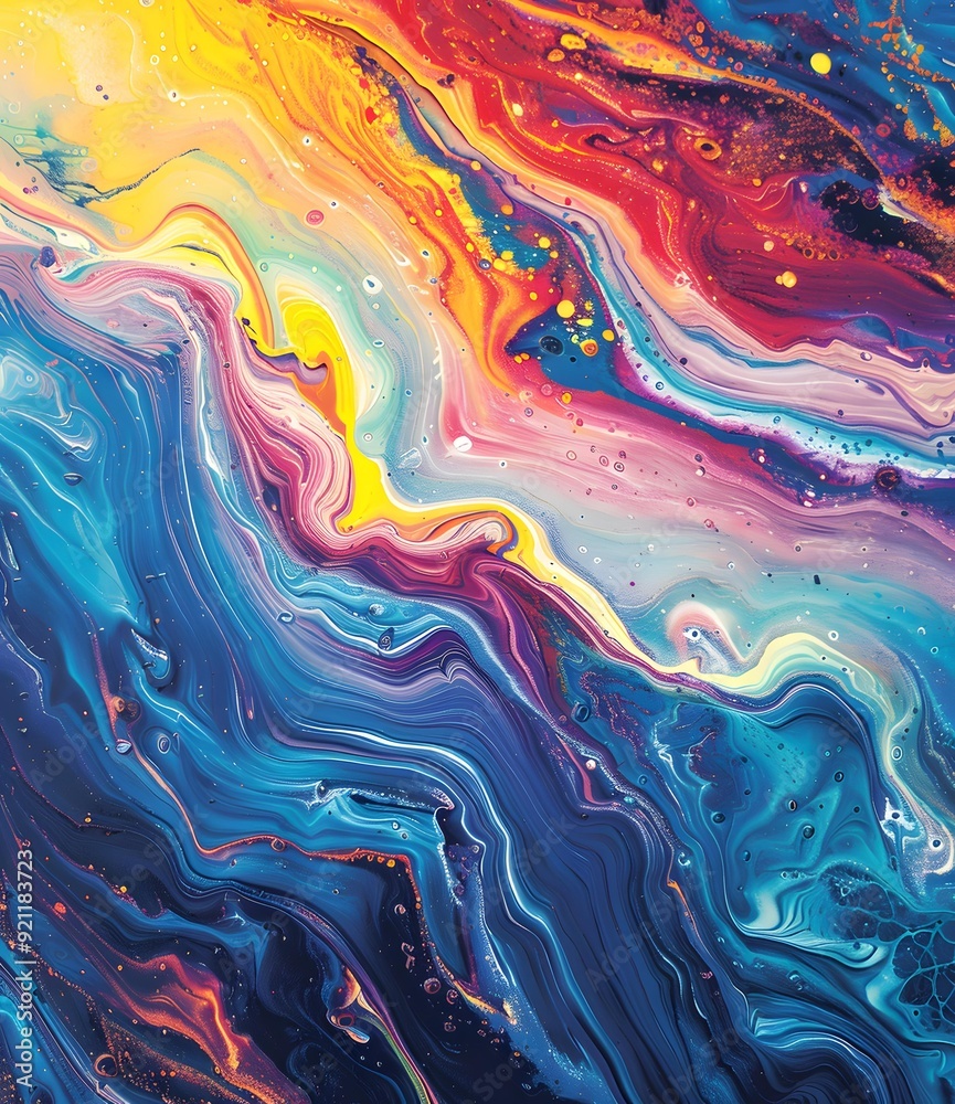Abstract Painting of Colorful Swirls
