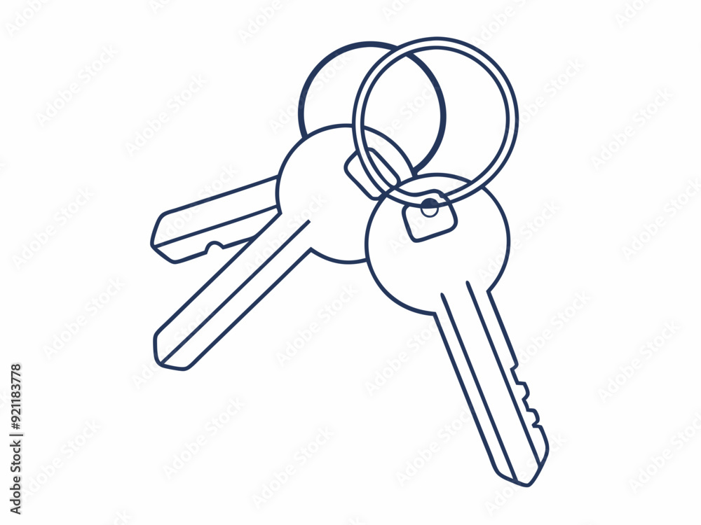 continuous single line drawing of set of keys on key ring, line art vector illustration
continuous single line drawing of set of keys on key ring, line art vector illustration