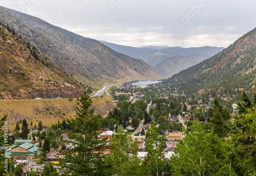Aerial View of Georgetown, Colorado, in the Rocky Mountains on a Rainy Day photo