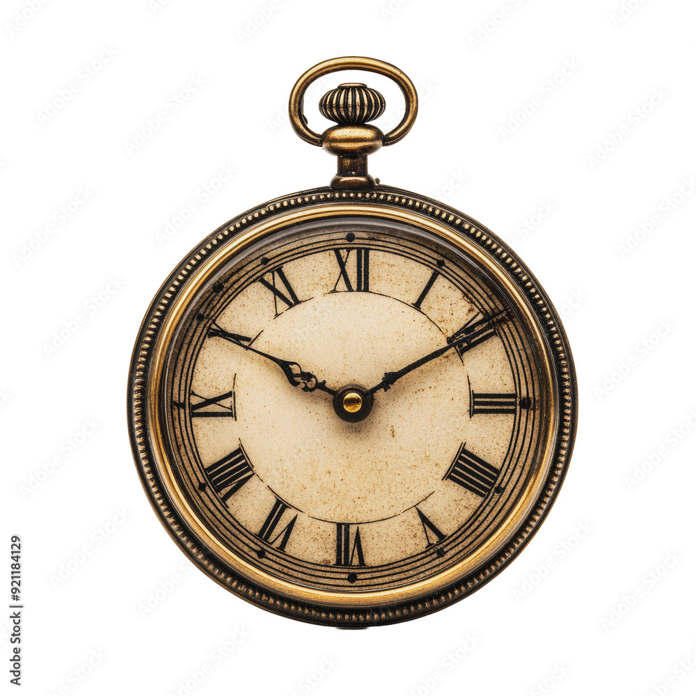 PNG Antique pocket watch with Roman numerals