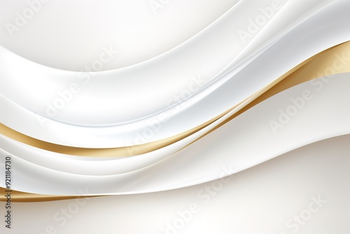 Abstract white and gold wavy background.