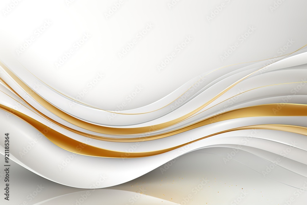 Abstract white and gold wavy background. Abstract white and gold wavy background.