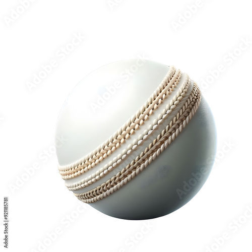 White cricket ball isolated on transparent background.