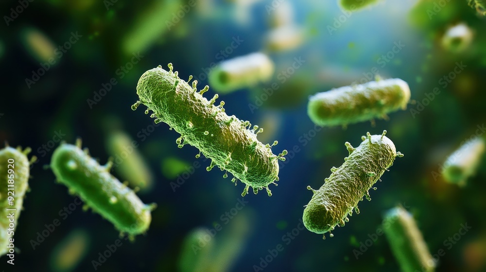 Abstract Microscopic Bacteria in Fluid - Dynamic Organic Scene with Copy Space Abstract Microscopic Bacteria in Fluid - Dynamic Organic Scene with Copy Space