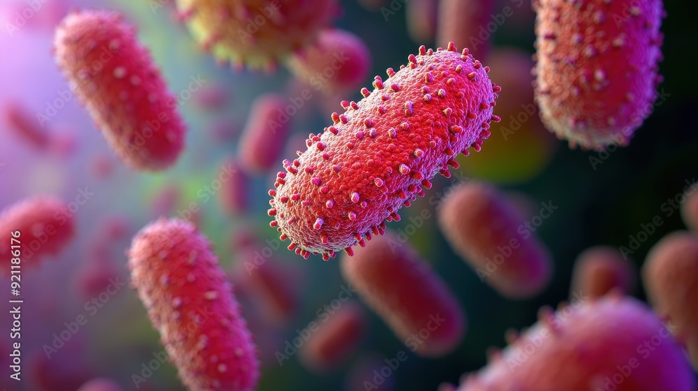 Microscopic Vibrant Bacteria Culture Close-Up with Copy Space for Text Microscopic Vibrant Bacteria Culture Close-Up with Copy Space for Text