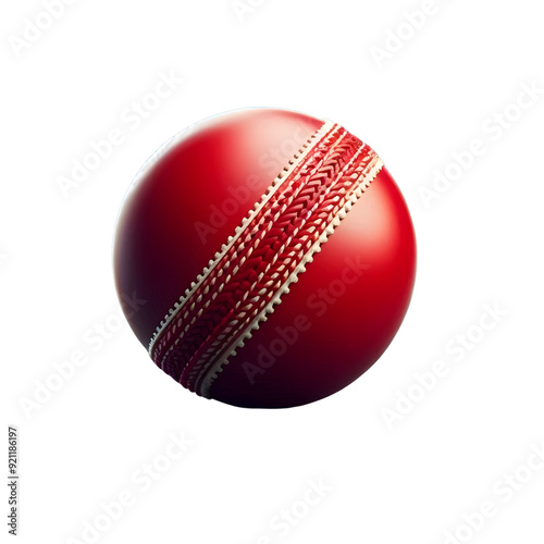 Red cricket ball isolated on transparent background.