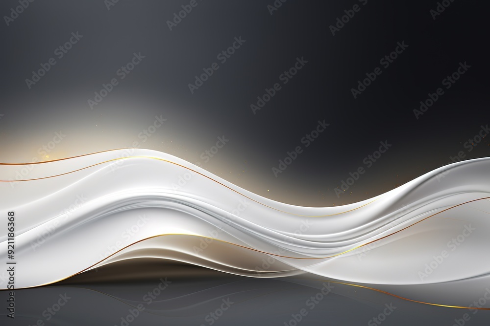 Abstract white and gold wavy background with a subtle shine. Abstract white and gold wavy background with a subtle shine.