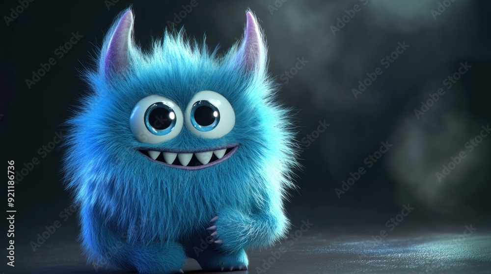 Cute Blue Furry Monster Cute Blue Furry Monster