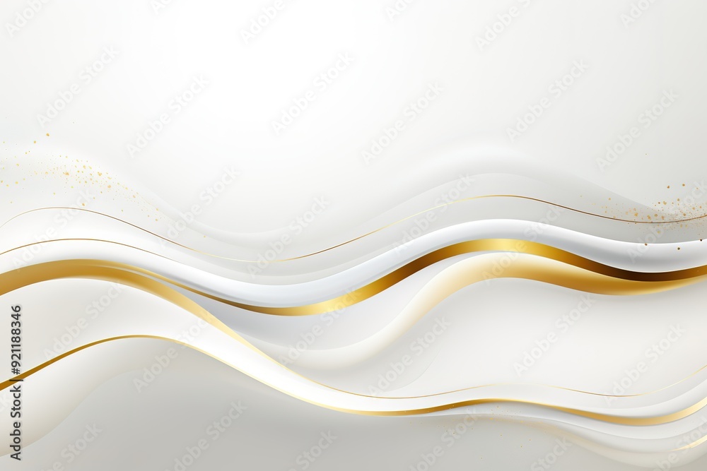 Abstract white and gold wavy background with copy space. Abstract white and gold wavy background with copy space.