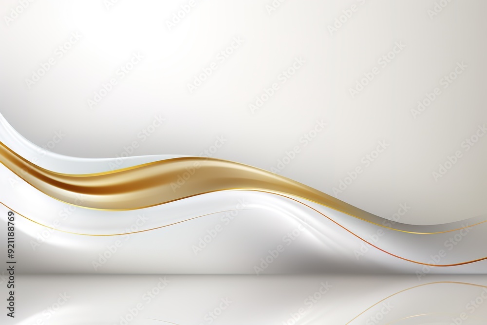Abstract white and gold wavy background with copy space. Abstract white and gold wavy background with copy space.