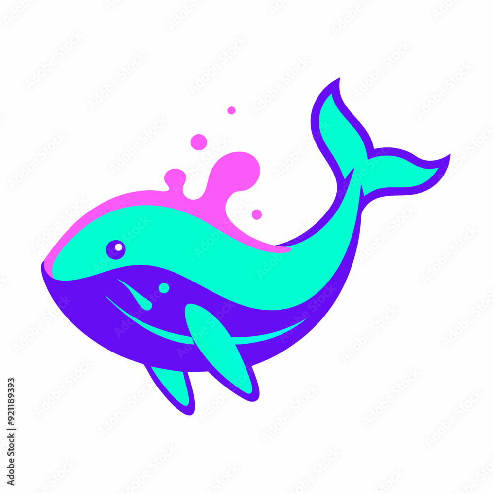Whale logo design vector art Illustration Whale logo design vector art Illustration