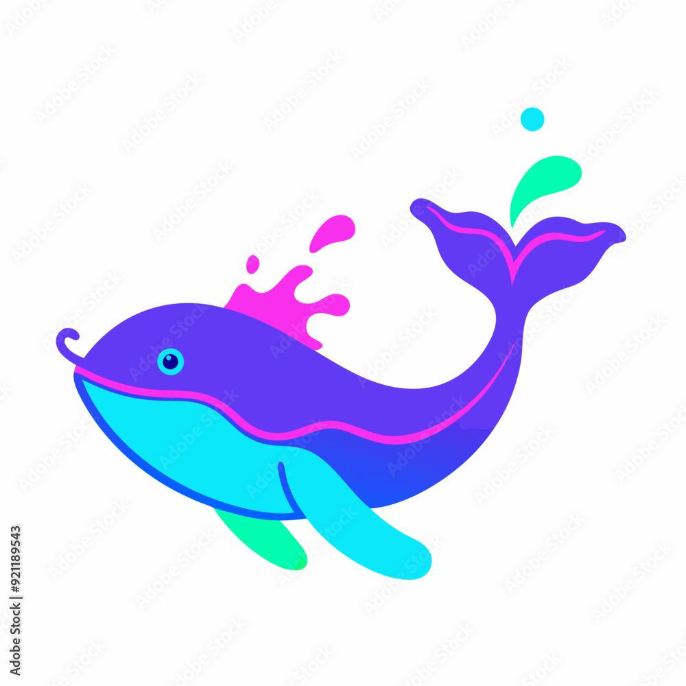 Whale logo design vector art Illustration Whale logo design vector art Illustration