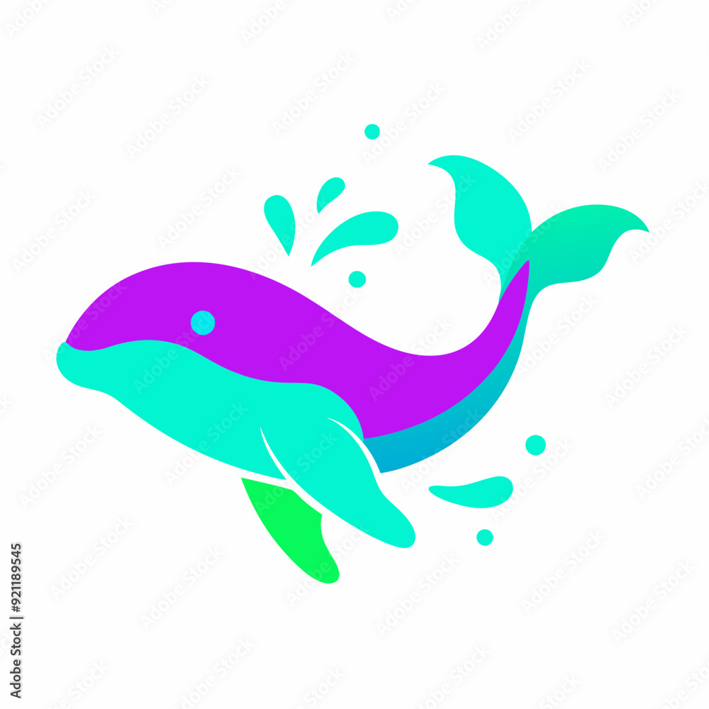 Whale logo design vector art Illustration Whale logo design vector art Illustration