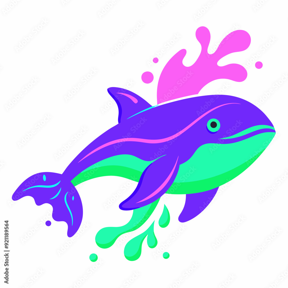 Obraz premium Whale logo design vector art Illustration