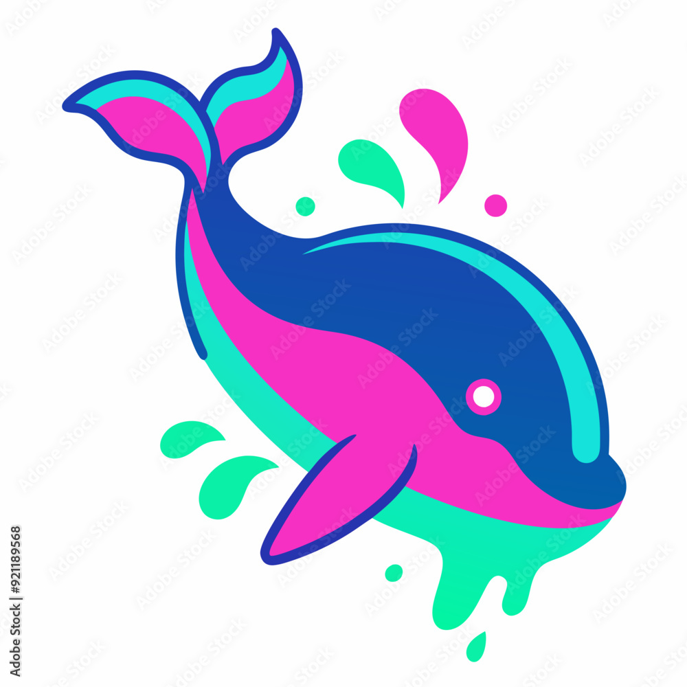 Whale logo design vector art Illustration Whale logo design vector art Illustration