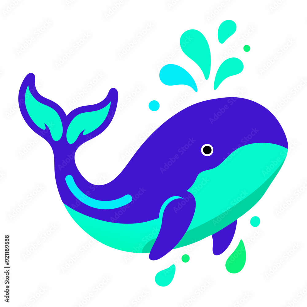 Whale logo design vector art Illustration Whale logo design vector art Illustration