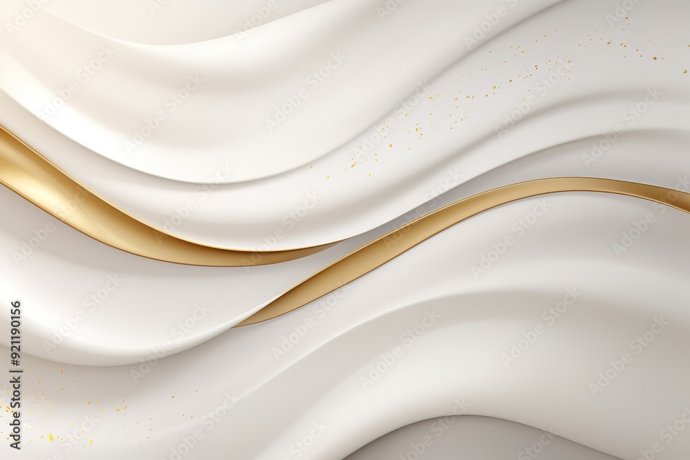 Abstract white and gold wavy background with glitter. Abstract white and gold wavy background with glitter.