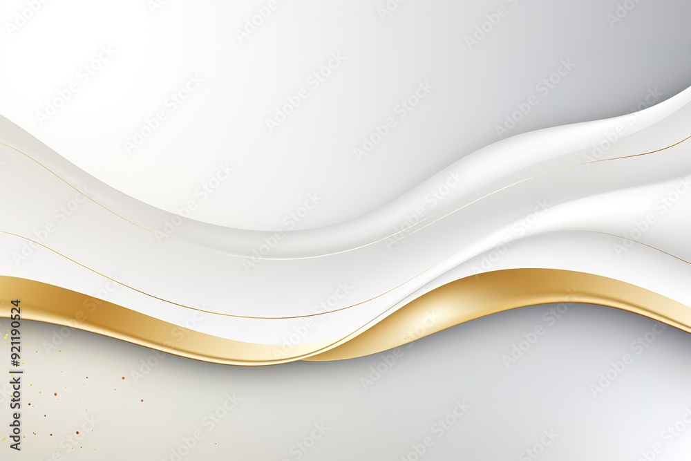 Abstract white and gold wavy background with glitter. Abstract white and gold wavy background with glitter.