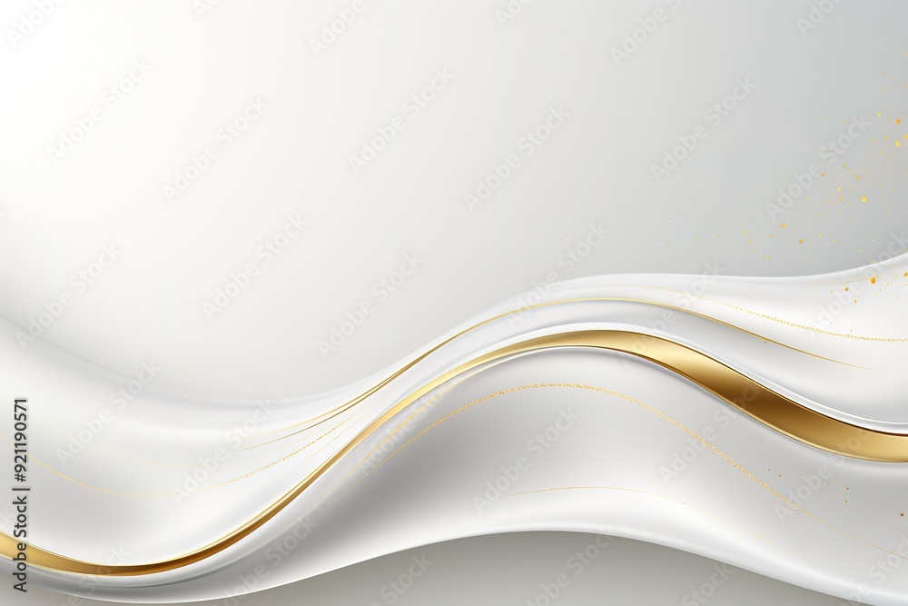 Abstract white and gold wavy background with glitter. Abstract white and gold wavy background with glitter.