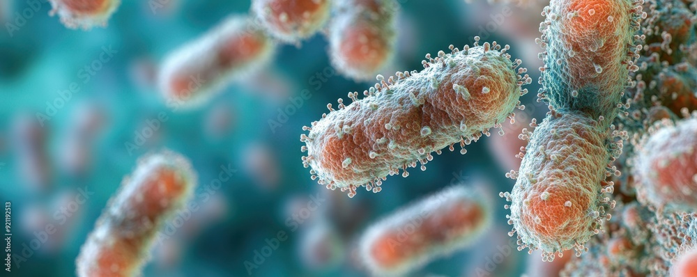Microscopic World: Close-up of Intricate Bacterial Colonies with Copy Space Microscopic World: Close-up of Intricate Bacterial Colonies with Copy Space