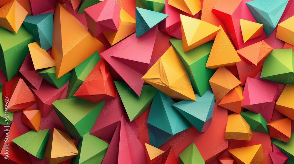 A colorful abstract background with many triangular shapes, abstract background A colorful abstract background with many triangular shapes, abstract background