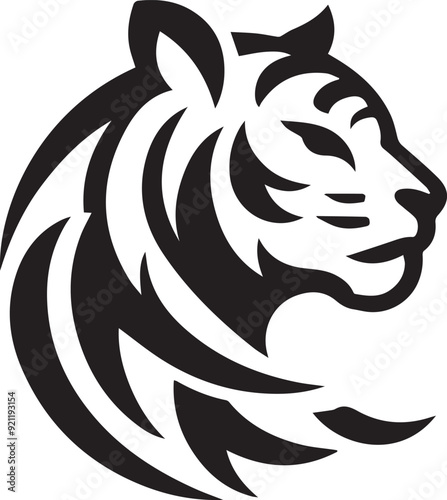 Awesome tiger head logo design vector illustration