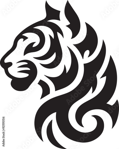 Awesome tiger head logo design vector illustration