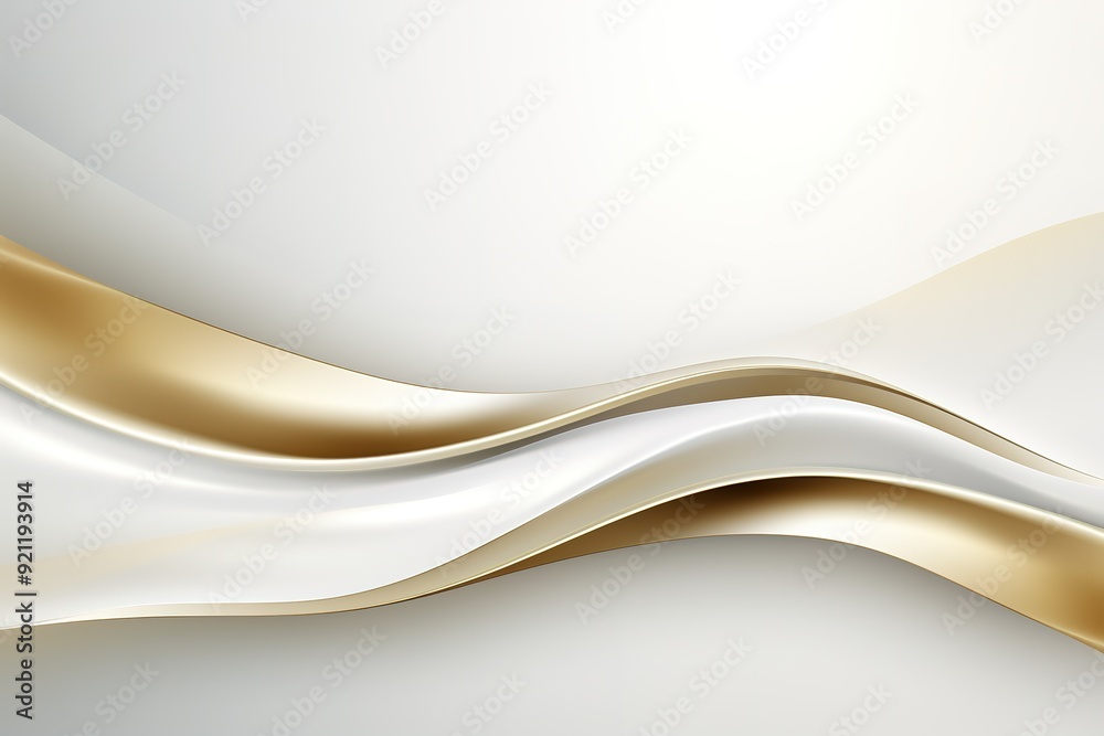 Abstract white and gold wavy design. Abstract white and gold wavy design.