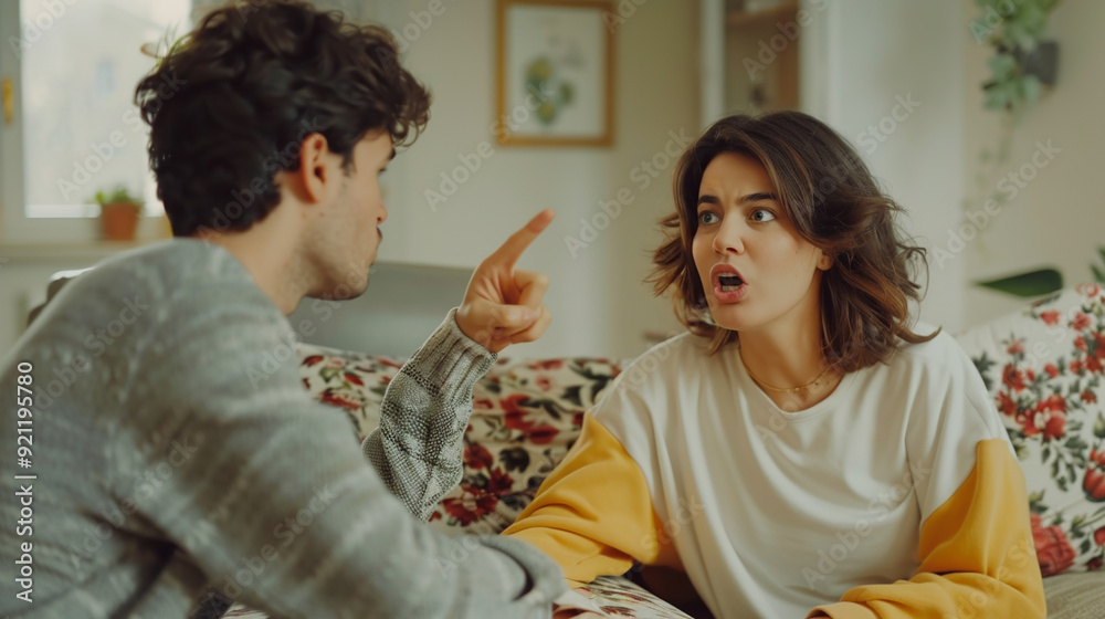 Scandal in the family, man and woman quarreling. Scandal in the family, man and woman quarreling.