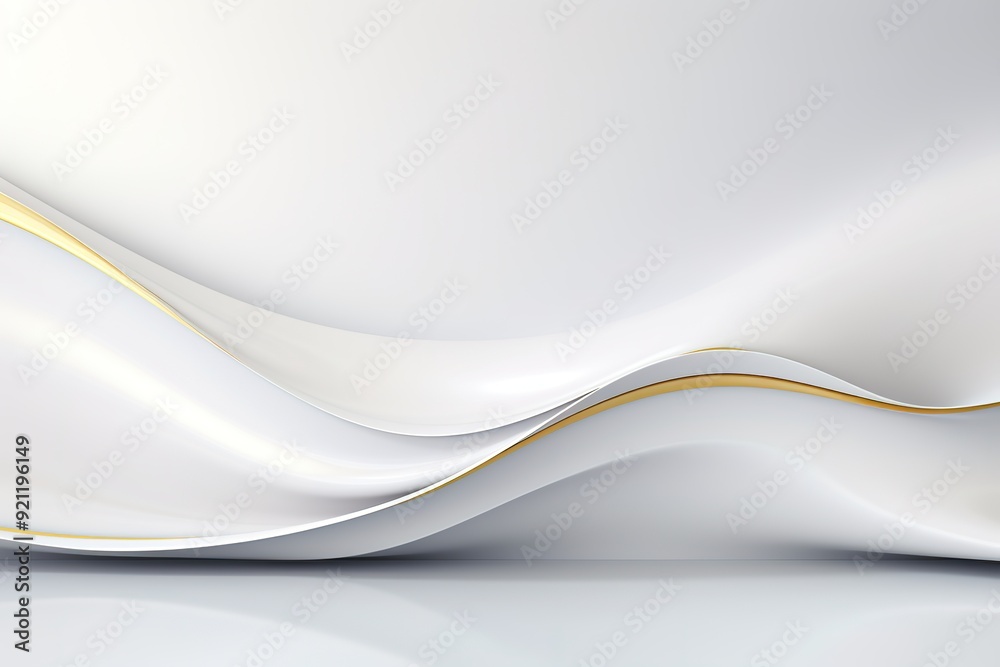 Obraz premium Abstract white background with gold line.