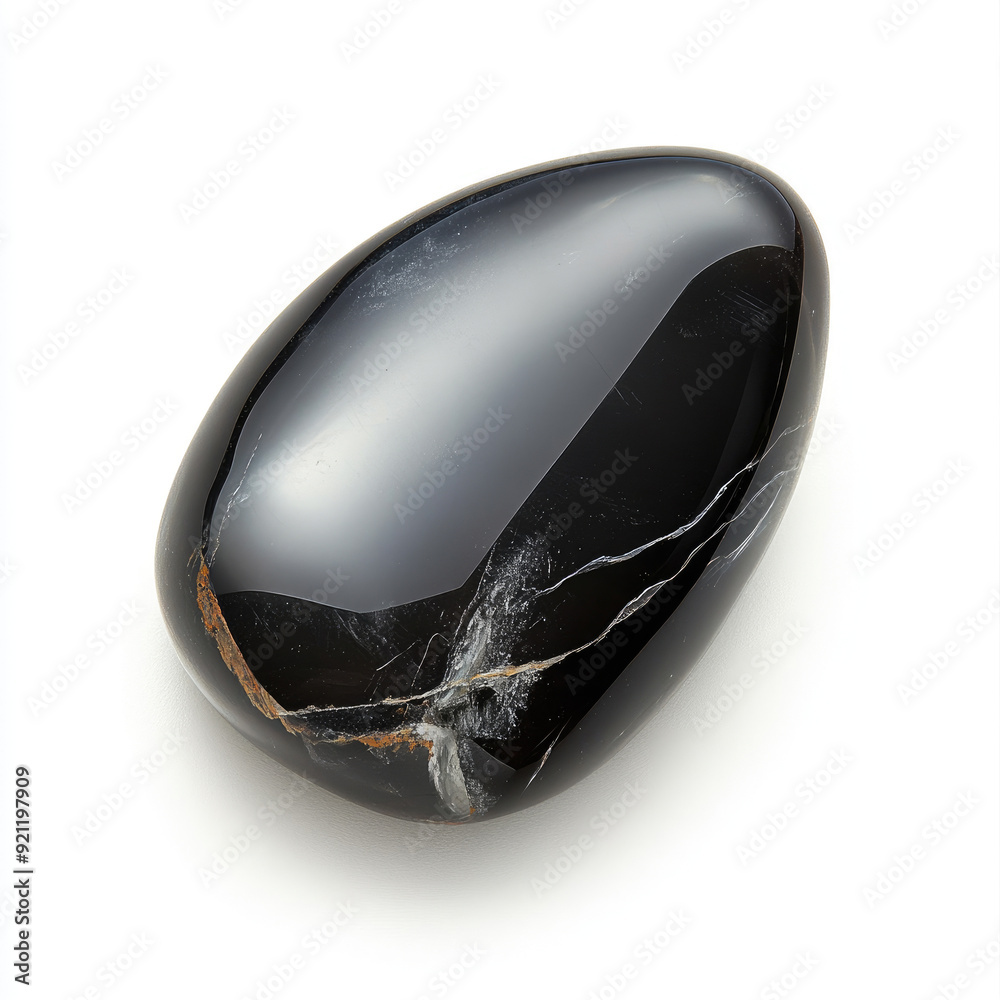 Close-Up Studio Photo of a Lustrous Onyx Gemstone Close-Up Studio Photo of a Lustrous Onyx Gemstone